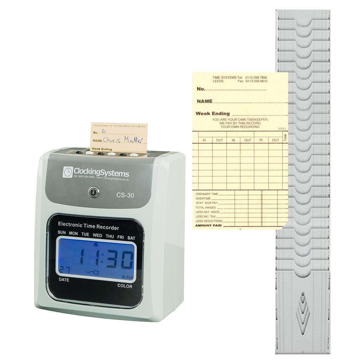 Product CS-30 + Discount Starter Package - 250 Clock Cards and 25 Slot Card Ra — ClockingSystems image