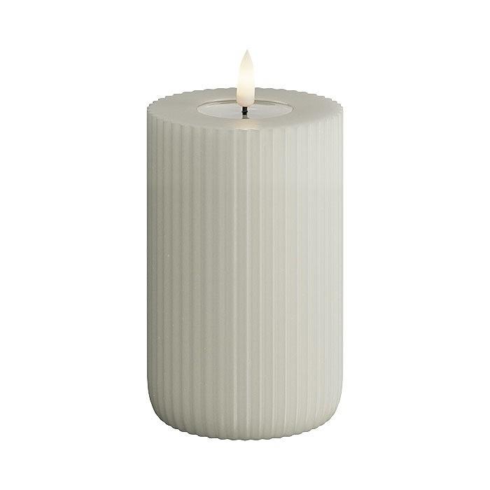 Product Sand Ribbed Battery Operated LED Candle 7.5x12.5cm - Collective Home Store image