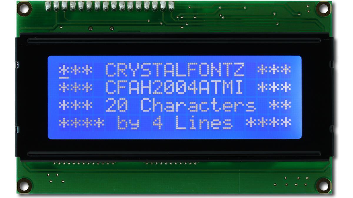 Product White on Blue 20x4 Character Module from Crystalfontz image