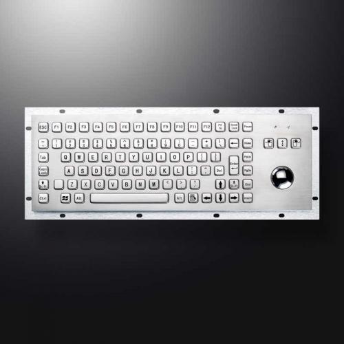 Product IP65 Metal Industrial Keyboards With Trackball Stainless Steel USB Rugged Keyboard For Self Service Kiosk image