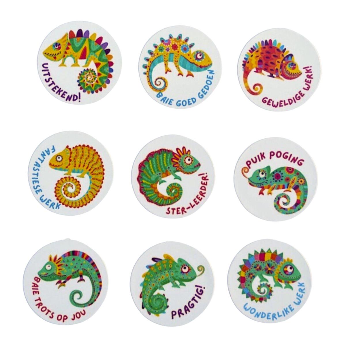 Product Verkleurmannetjie Afrikaanse Plakkers — 540 circle stickers — 19.7mm w — Depicta image