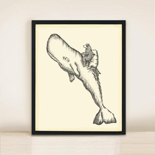 Product 'Whale and Bear' Poster Print - A3 - Don't Feed the Bears image