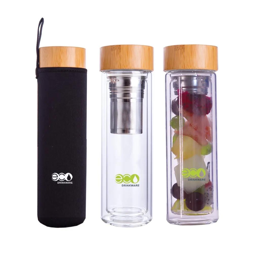 Product Personzlied custom logo no minimum tea fruit infuser water bottle borosilicate glass - Eco Drinkware image