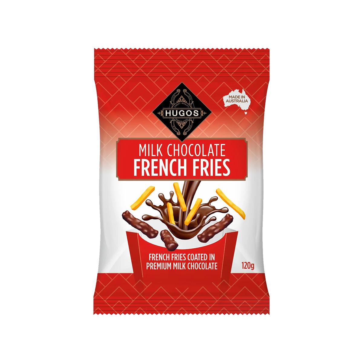 Product Hugos Milk Chocolate French Fries 120gx12 - globalfoodproduct.com image