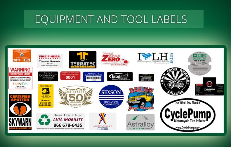 Product Equipment & Tool Labels, Laminated Weatherproof Decals | Imprints image