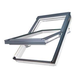Product FAKRO | FAKRO FTU-V P2 11 114x140 White PU Coated Pine Centre Pivot Roof Window | JJ Roofing Supplies image