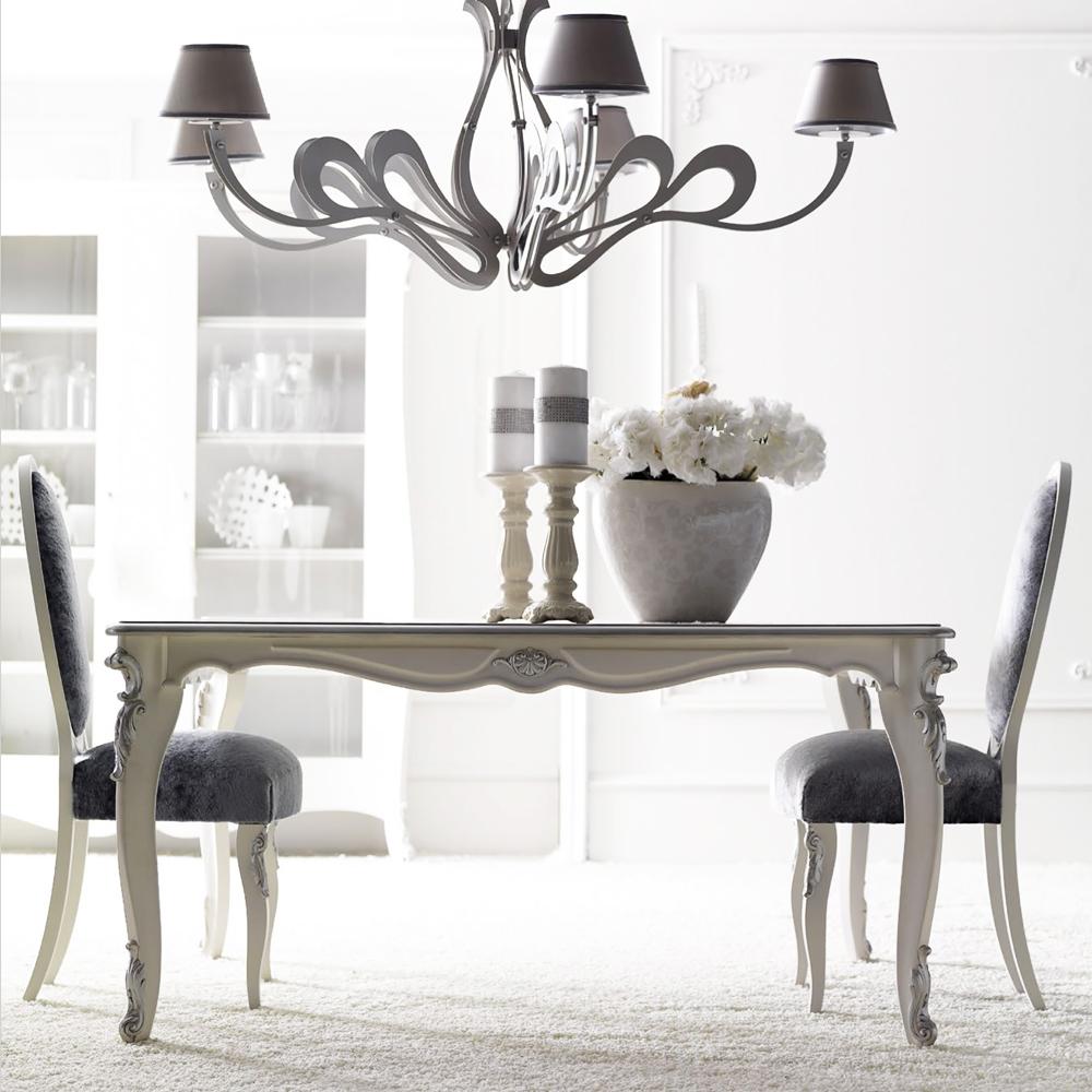 Product High End Italian Silver Leaf Dining Table Set - Juliettes Interiors image