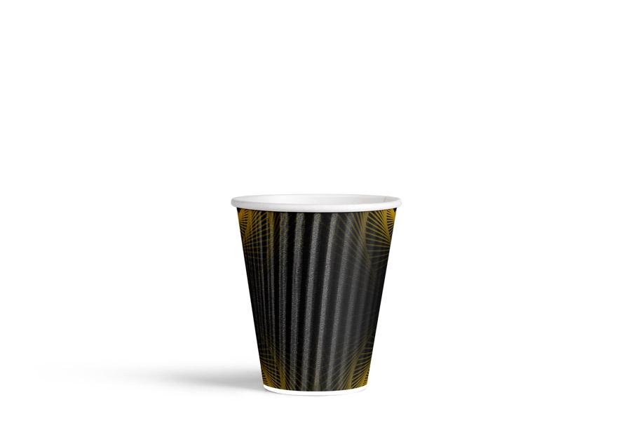 Product 8oz (250mL) Black Triple Wall “Ripple” Coffee Cup - Just Coffee Cups image