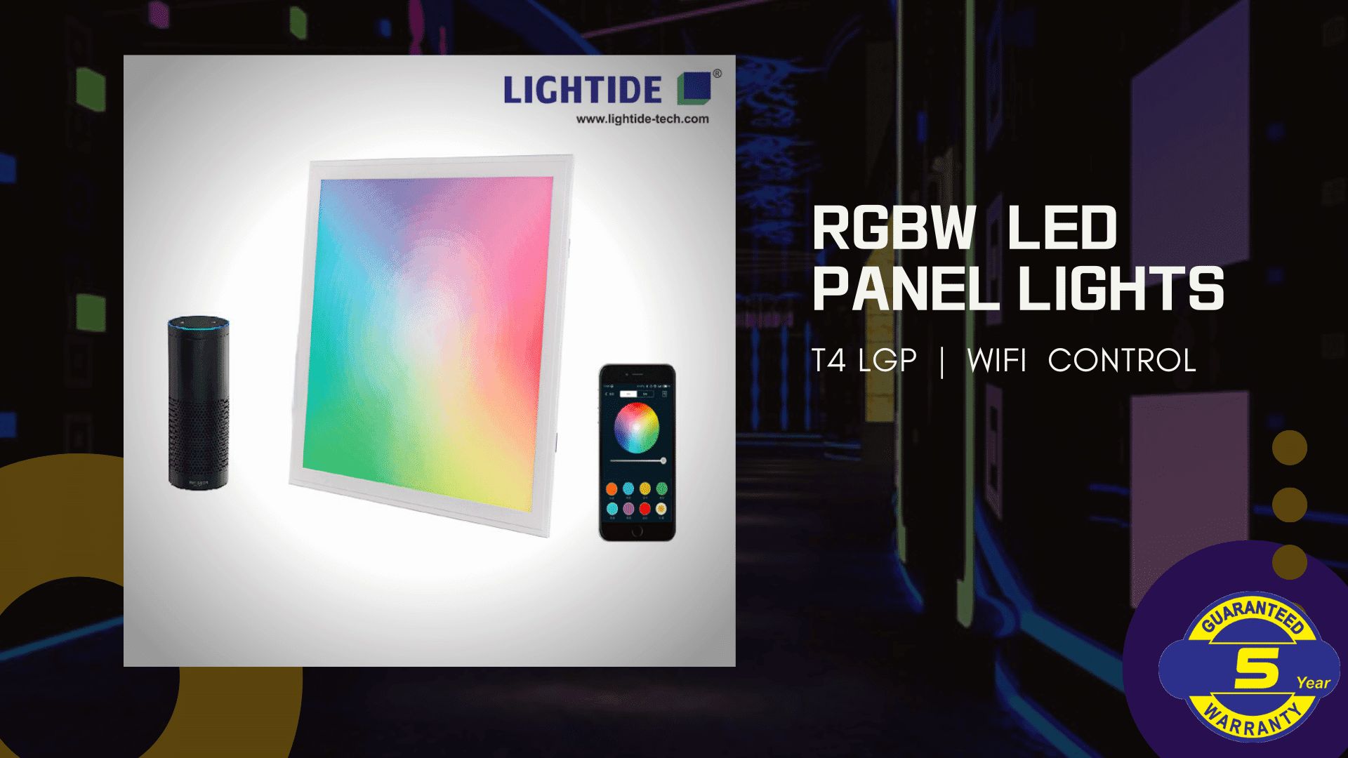 Product LED Flat Panel Light Ceiling RGBW Color Changing - Lightide image