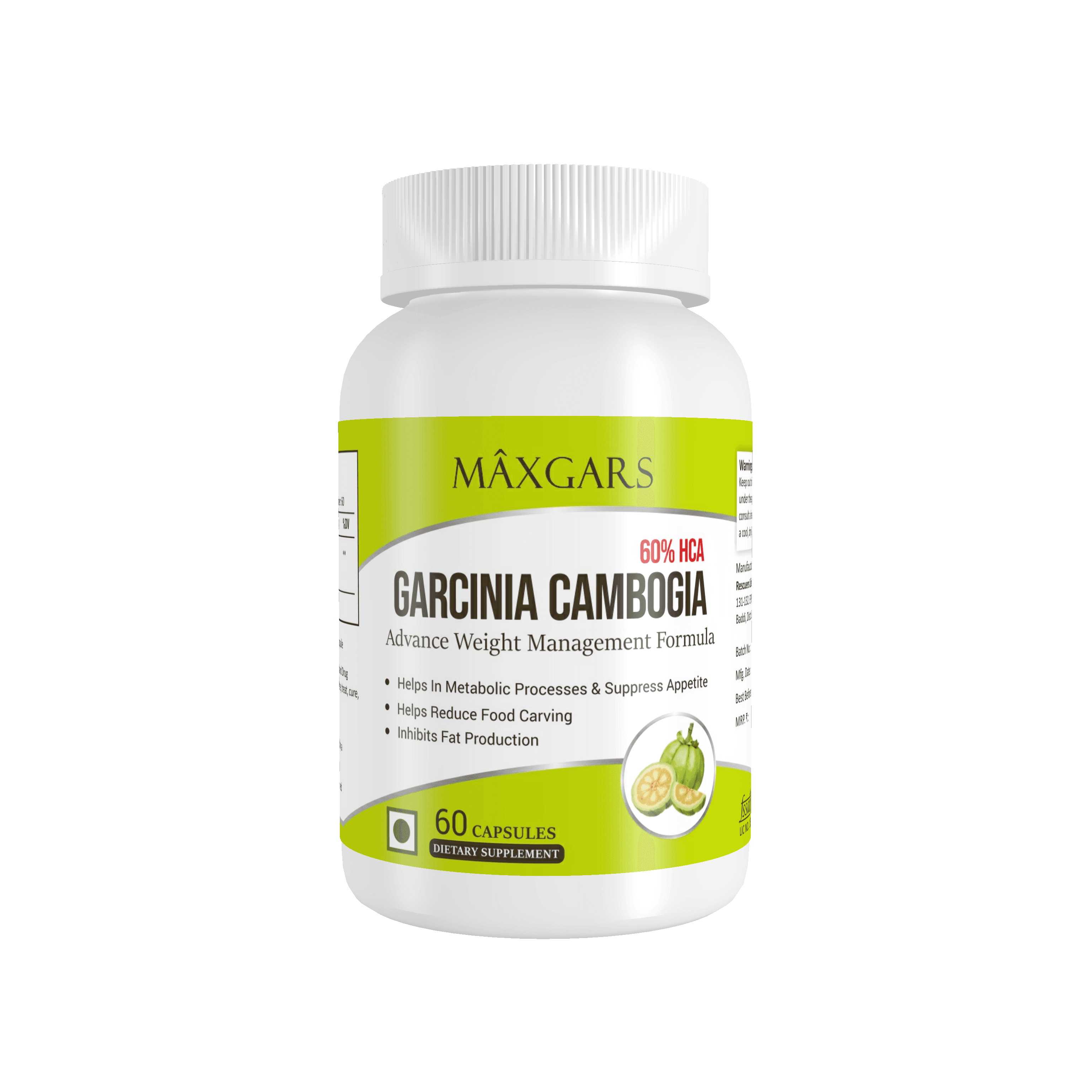 Product: Maxgars Garcinia Cambogia Ultra Weight Loss 1000mg 60 Capsules - Maxgars