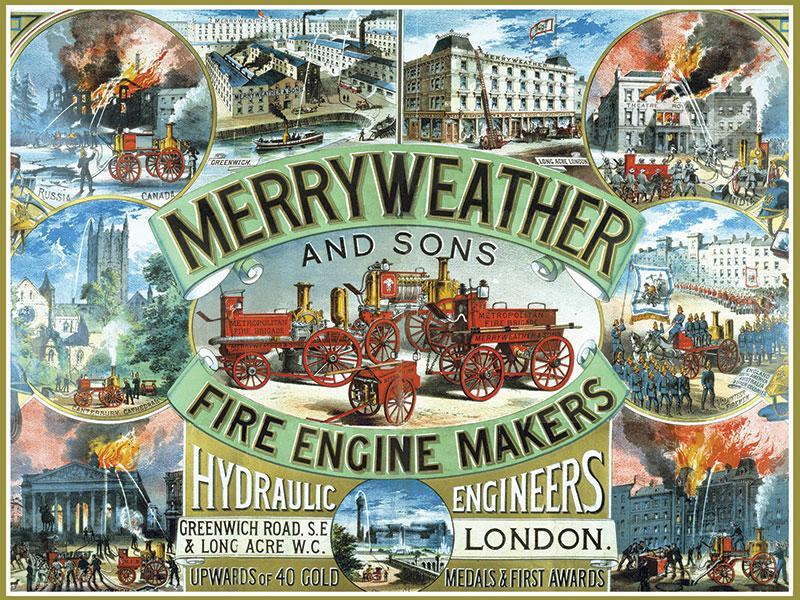 Product 
			Merryweather Fire Engines Metal Wall Art (3 sizes) - Metal Wall Signs		 image