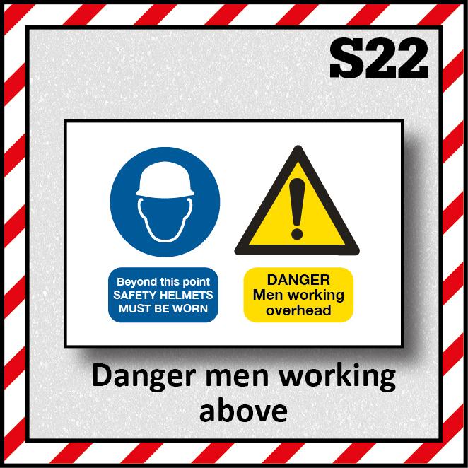 Product Danger Men Working Above Safety Sign - Peerless Plastics & Coatings image