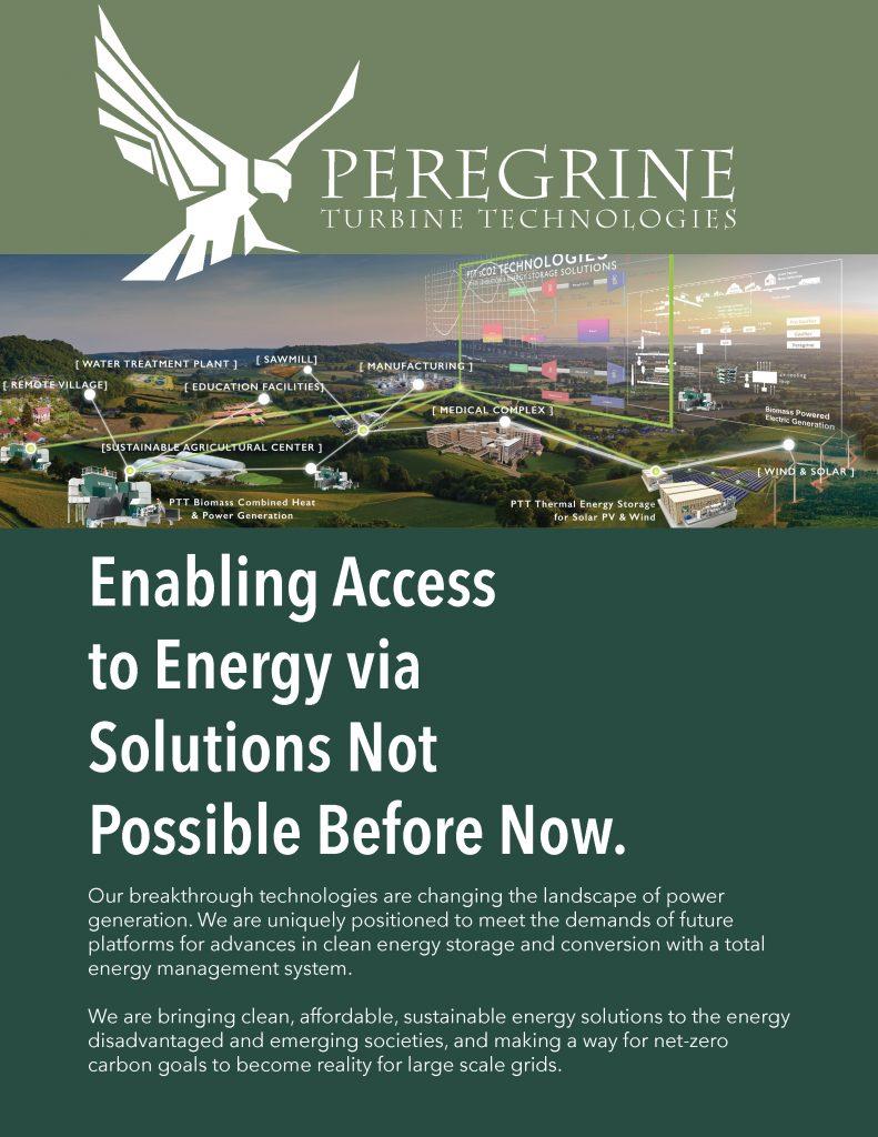 Product Enabling Access to Energy via Solutions Not Possible Before Now. - Peregrine Turbine Technologies Info image