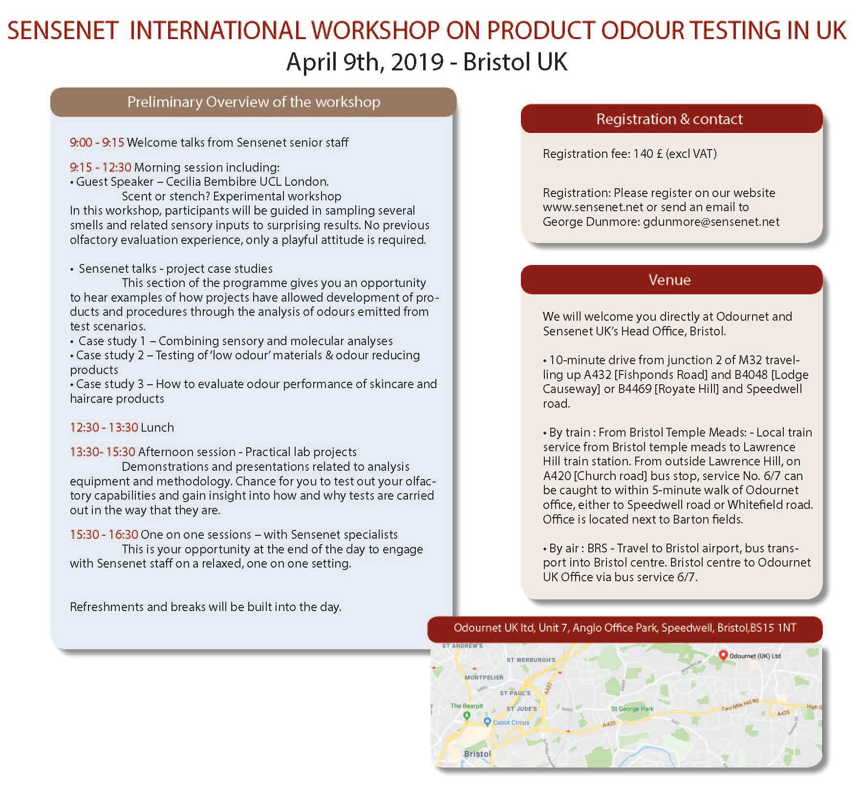 Product Product Odour Testing Workshop Bristol UK, April 9th, 2019 - Sensenet image