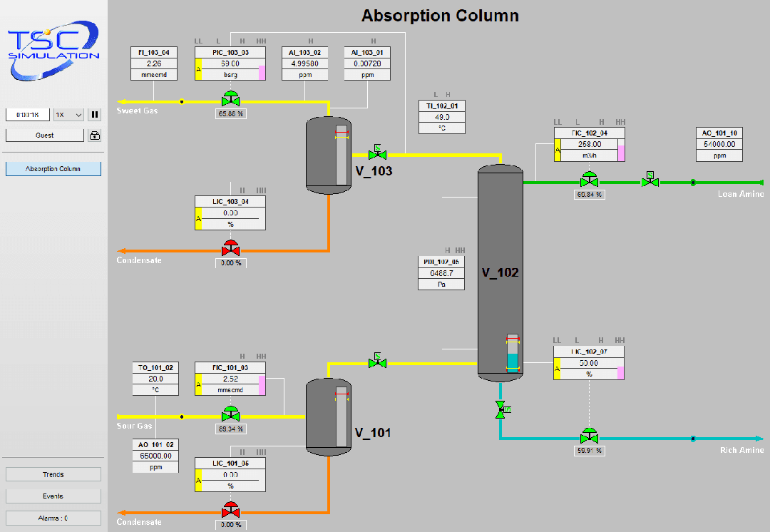 Product SIM 3410 Absorption Column - TSC Simulation image