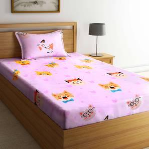 Product 
Pink TC Poly Cotton Single Size Bedsheet with Pillow Covers - Urban Ladder
 image
