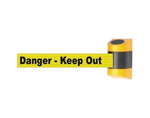 Product Wall unit with ribbon 7,7 m yellow with black text "DANGER - KEEP OUT" - Alkobel image