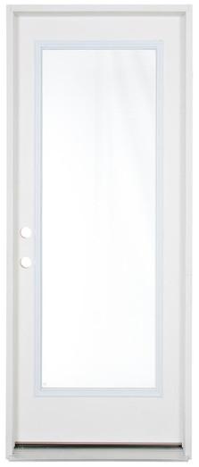 Product 2'8"x6'8" Primed Fiberglass Full Clear Exterior Door image
