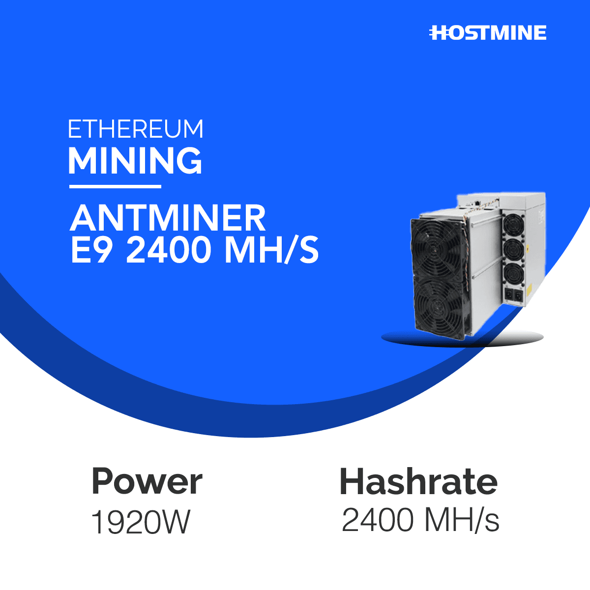 Image for ETHEREUM Mining Contract Bitmain Antminer E9 2400 MH/s | Crypto Mining Server | HOSTMINE