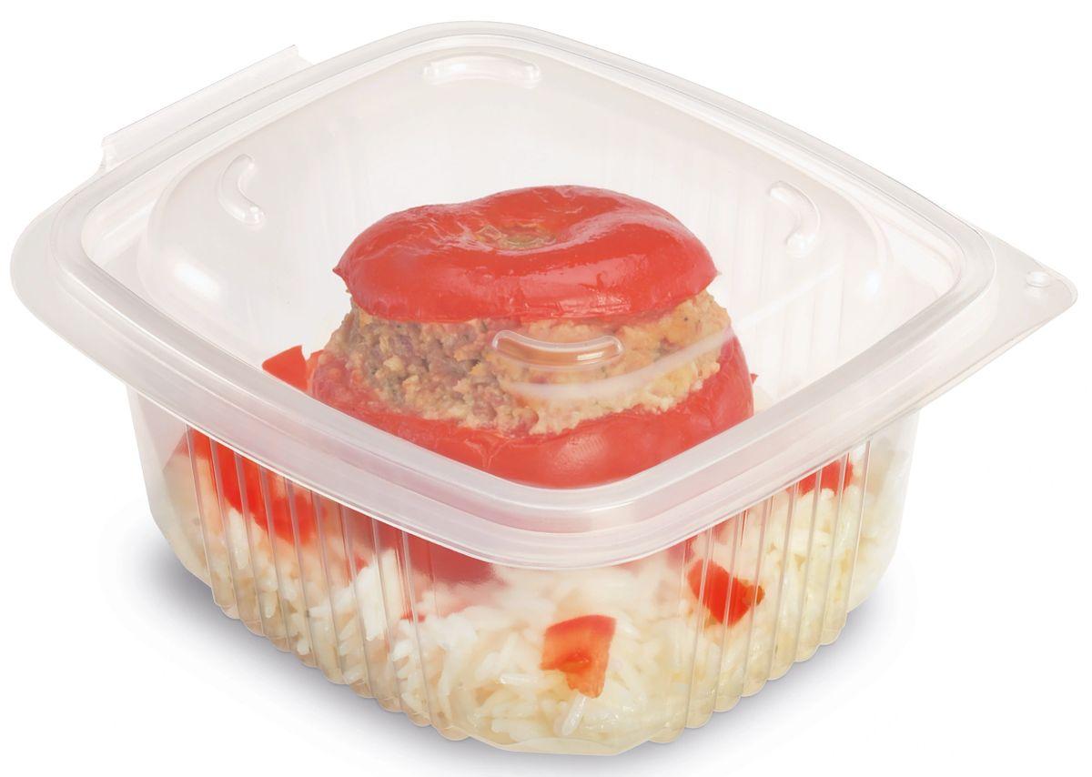 Product 500ml Microwaveable Hinge Lidded container, 600 per case. 100% Recyclable image