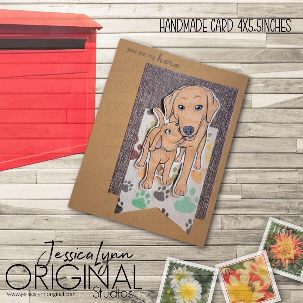Product Handmade Card | Featuring Labrador Retriever Dog Mom and Puppy Happy M — JessicaLynnOriginal.com image