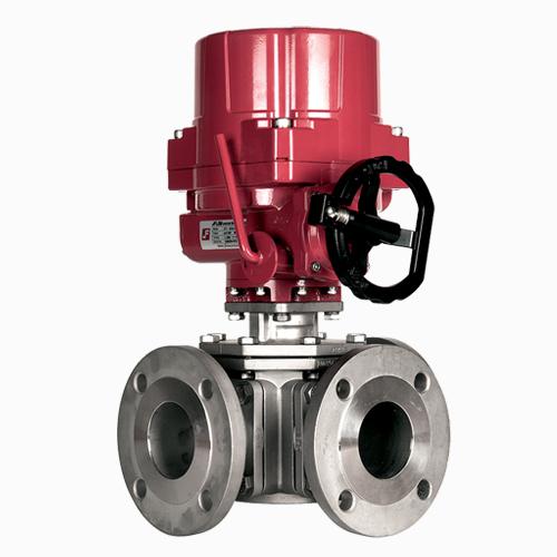 Product DM3(4)L(T)2A00 Series Flanged Multi-Way Ball Valve | JFlow Controls image