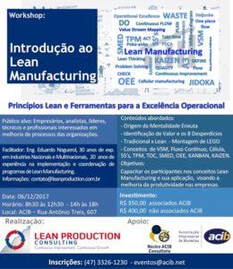 
       Workshop Introdução ao Lean Manufacturing • Lean Manufacturing - Lean Manufacturing	