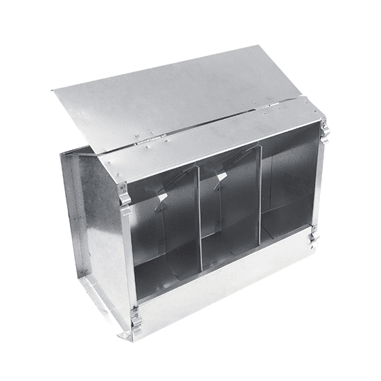 3-compartment hopper feeder with lid for rabbits - River Systems