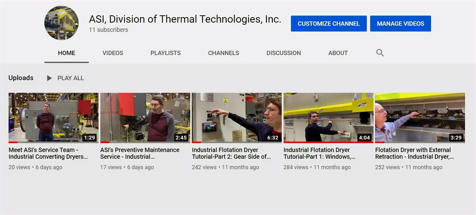 ASI's YouTube Channel | Custom Industrial Converting Dryers