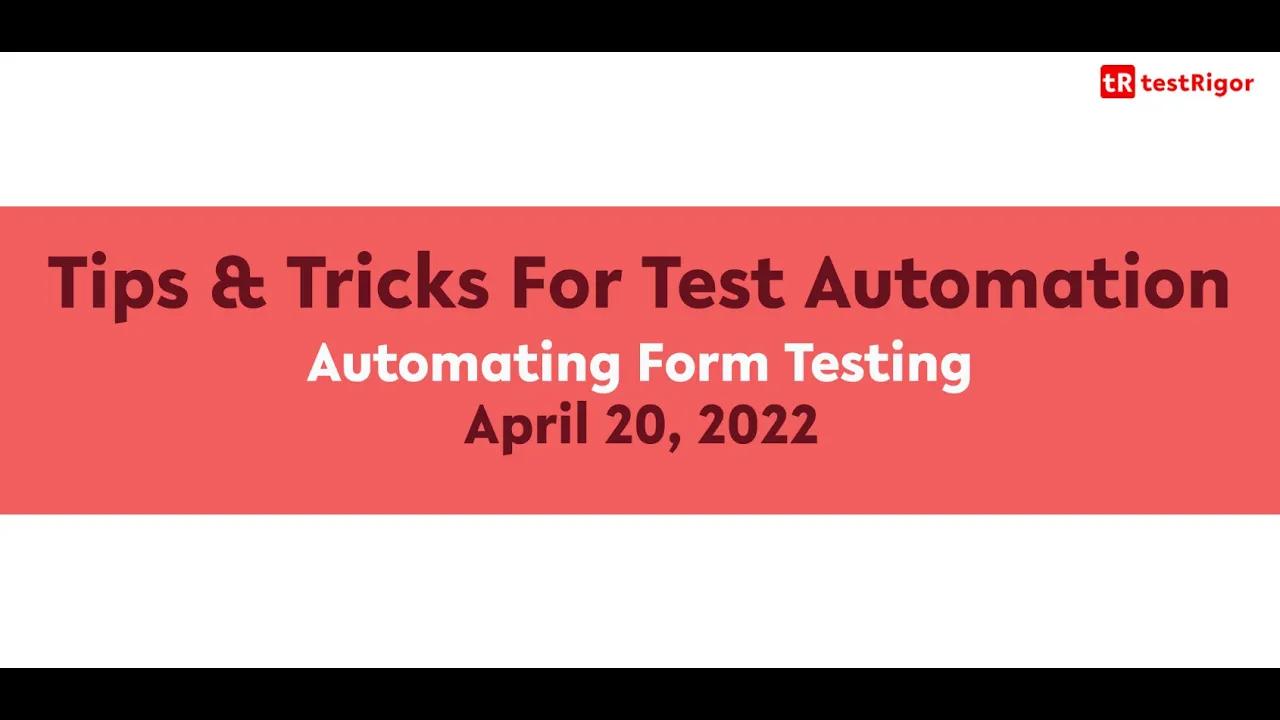 Tutorials - testRigor AI-Based Automated Testing Tool