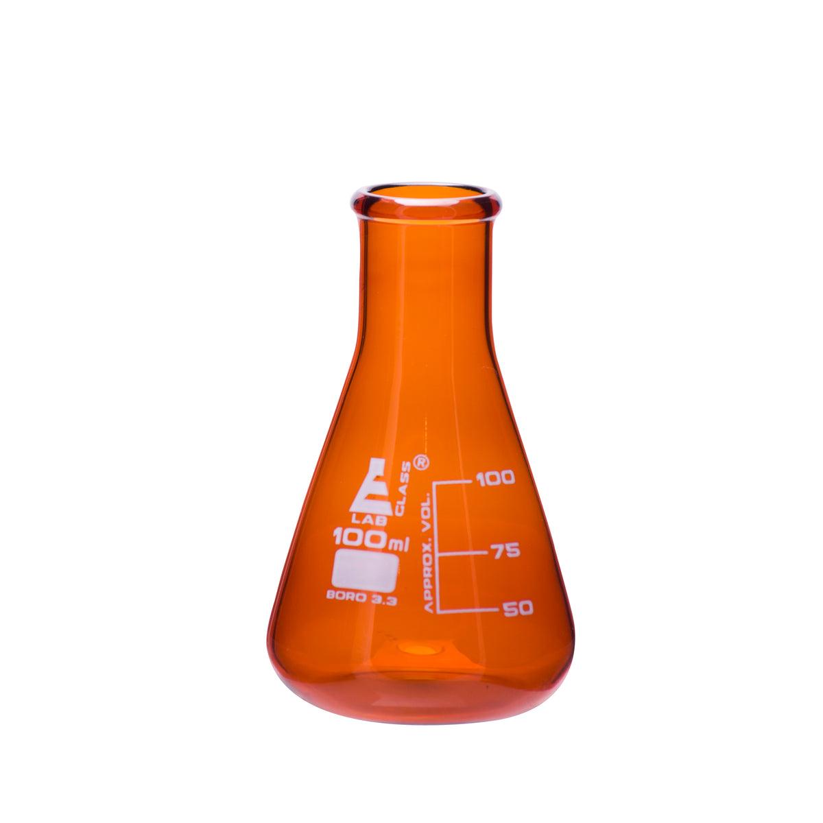 Product Flask Erlenmeyer narrow neck AMBER 100ml — Eisco Labs image