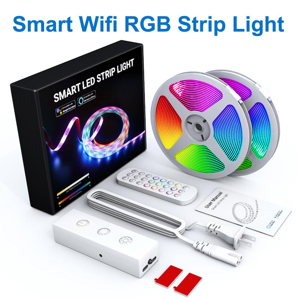 Product NEW Tuya wifi smart LED RGB strip light waterproof color changing music voice control compatible with Alexa and Google - Welcome to Smart Lighting Factory image
