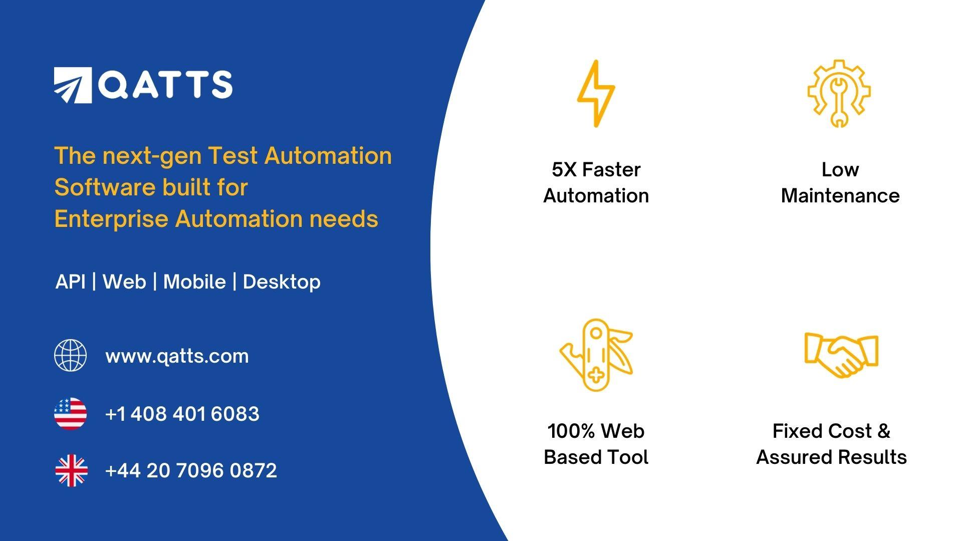Automated testing Tool | software test automation services in UK & US- QATTS 