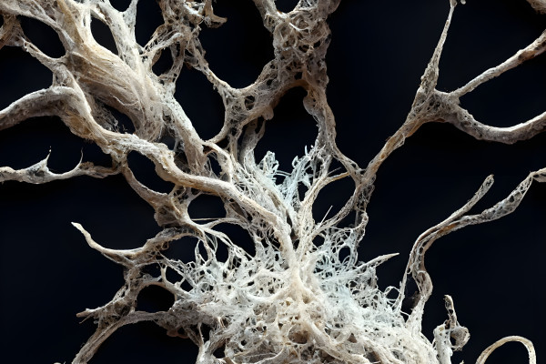 A Mycelium fungi closeup