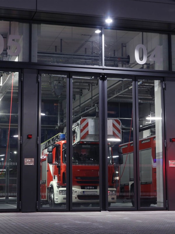 Fire trucks in the fire station